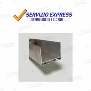 Profilo in alluminio porta-guarnizione per pannello di base e superiore colore argento