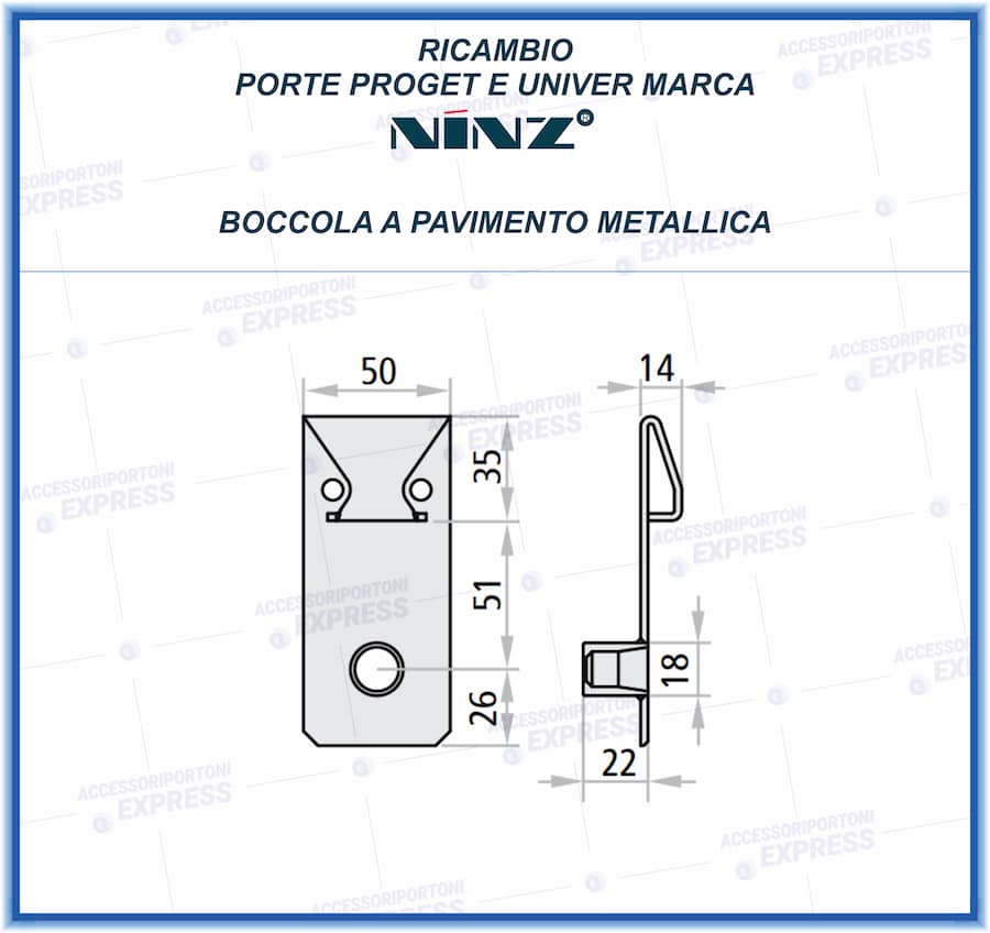 Boccola pavimento metallica