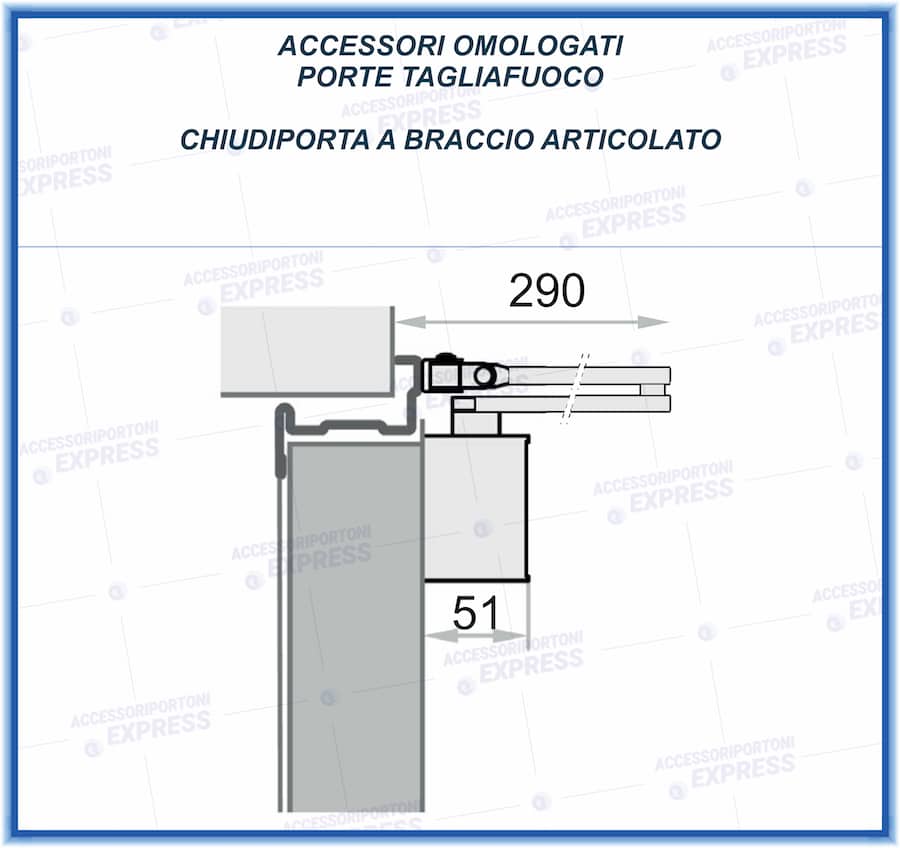 Chiudiporta a braccio