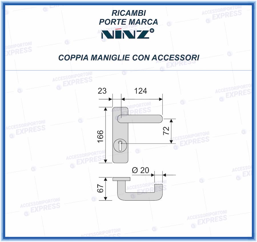 Kit Coppia maniglie plastica nera con accessori