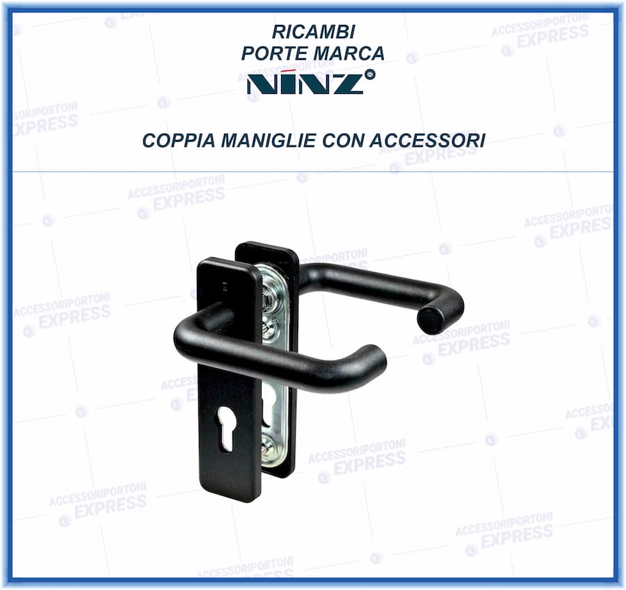 Kit Coppia maniglie plastica nera con accessori