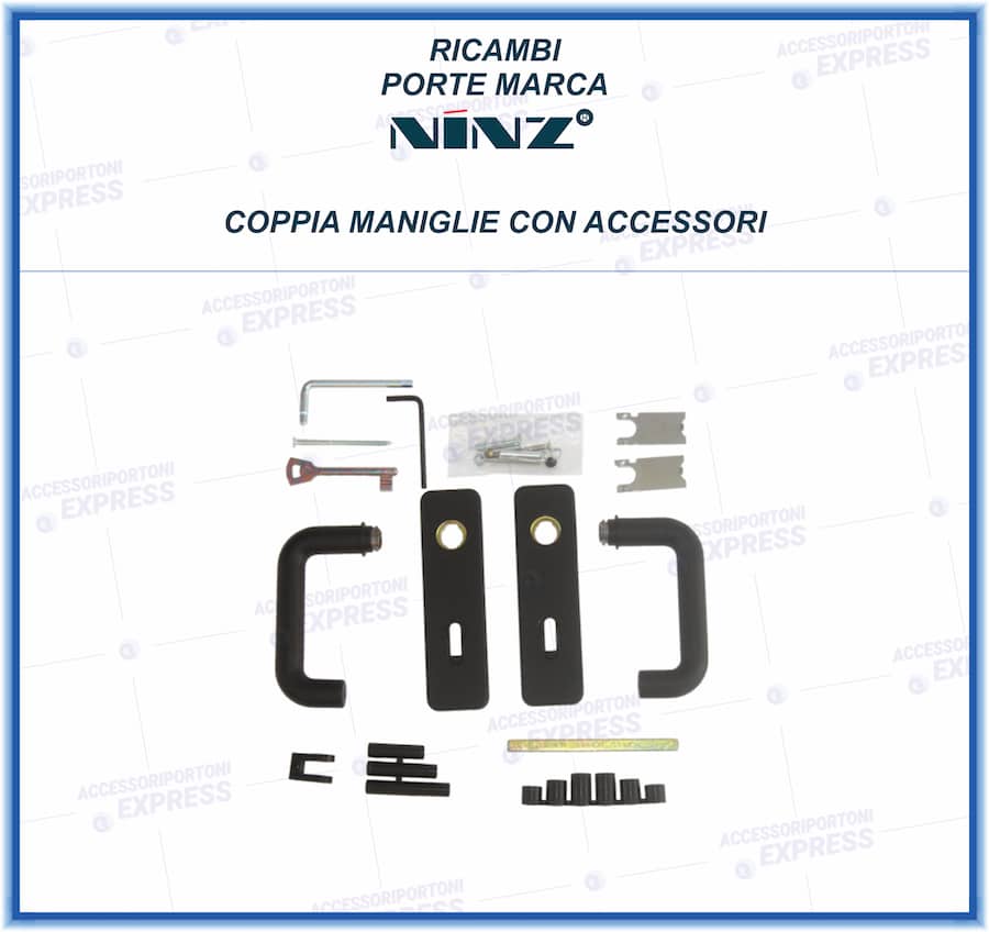 Kit Coppia maniglie plastica nera con accessori