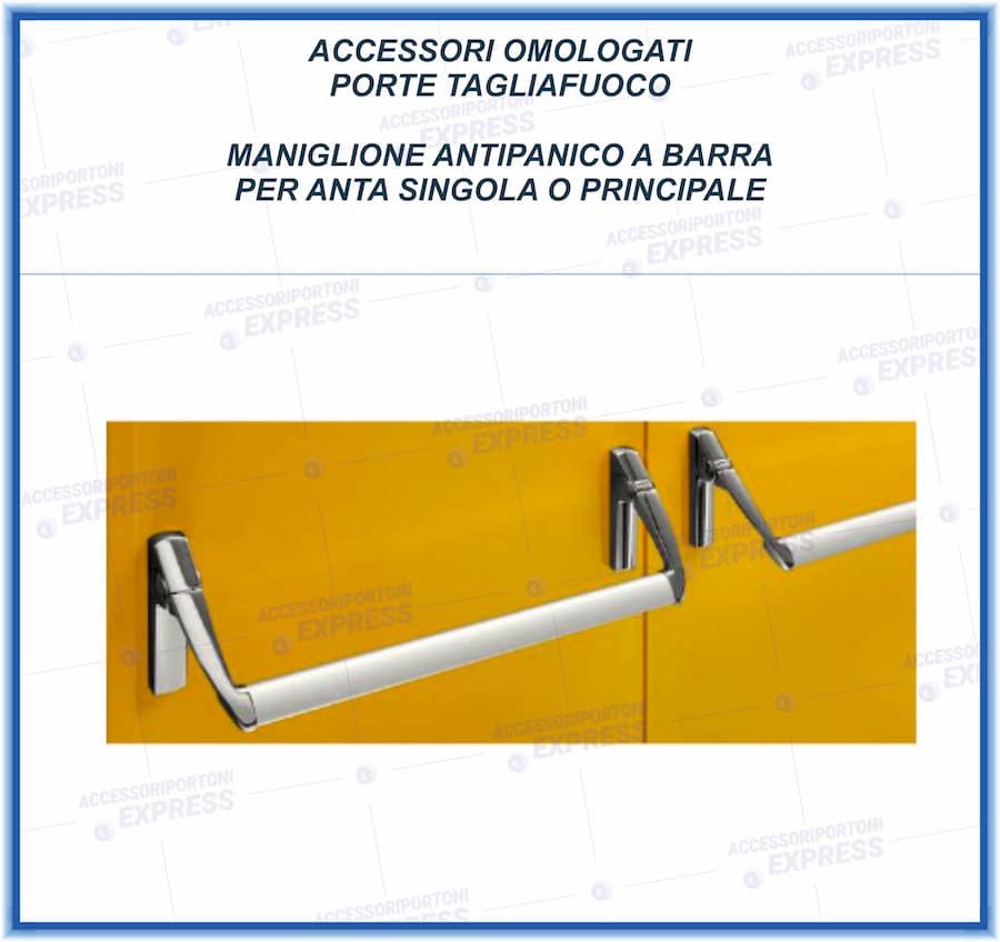 Maniglione antipanico a leva per anta principale porta tagliafuoco
