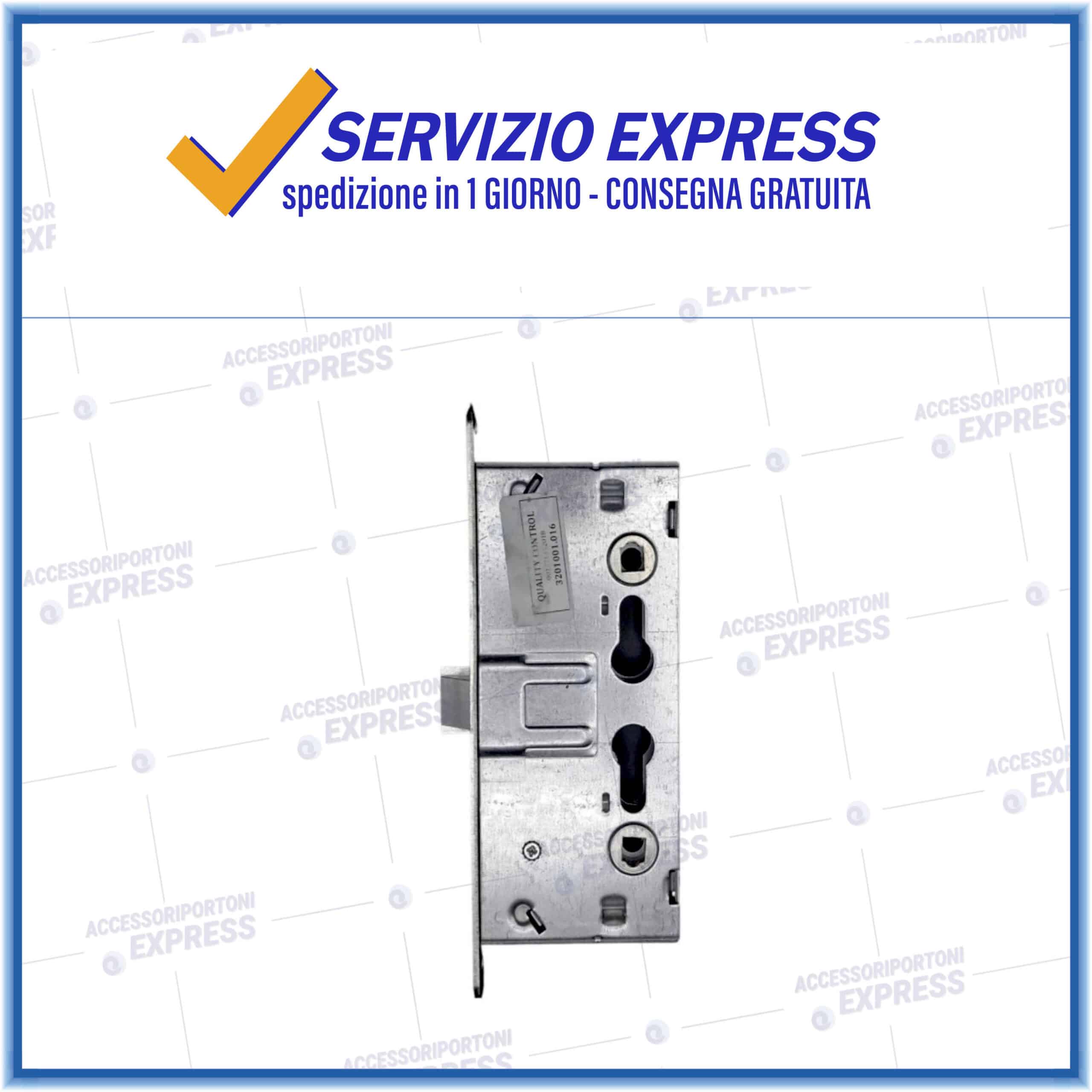 Serratura per anta principale porta tagliafuoco con maniglione antipanico