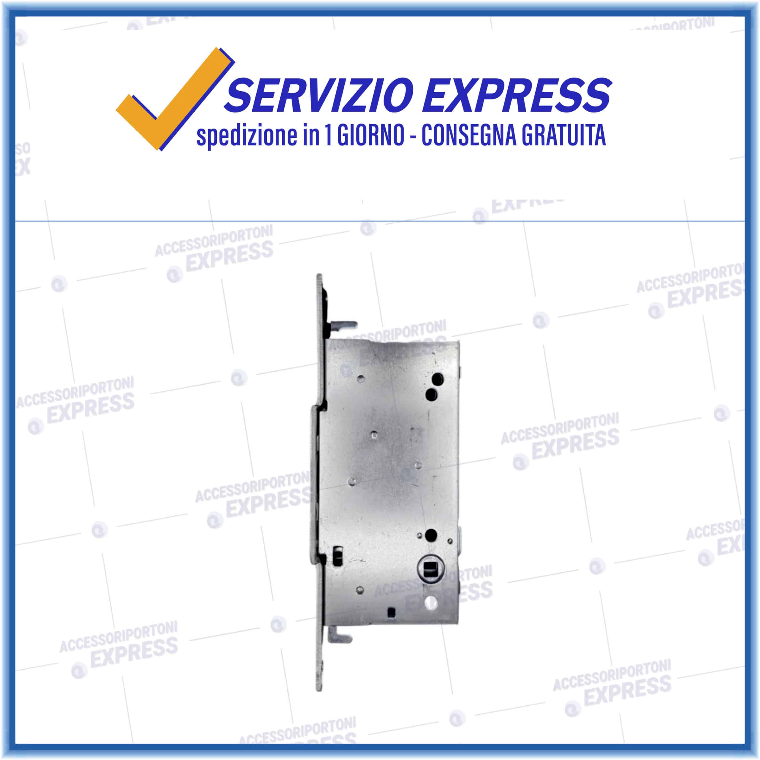 Serratura per anta secondaria porta tagliafuoco con maniglione antipanico